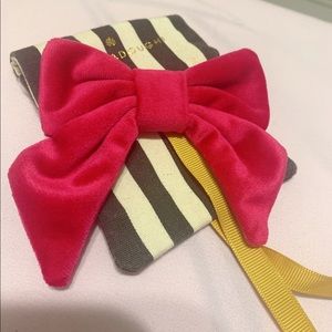 Lele Sadoughi fuchsia petite velvet bow